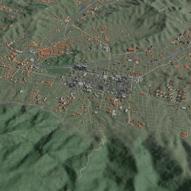 三维插图的城市和城市在加拉加斯委内瑞拉图片下载