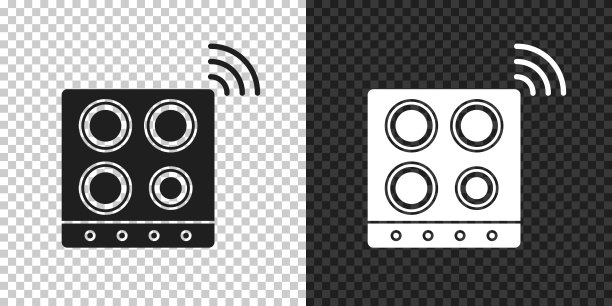 聪明的炉灶面。空白背景上的设计图标图片下载