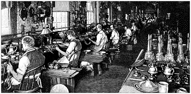 古董插图:制作大不列颠瓷器，梅里登，康涅狄格州图片下载