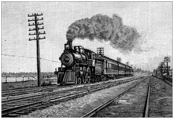 古董插图:火车，美国图片下载