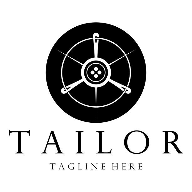 裁缝标志图标插画模板结合了衣服纽扣，线和缝纫机，用于服装产品设计，对流公司，时尚的矢量形式图片下载