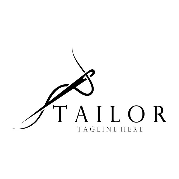 裁缝标志图标插画模板结合了衣服纽扣，线和缝纫机，用于服装产品设计，对流公司，时尚的矢量形式图片下载