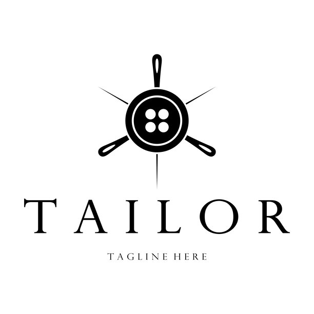 裁缝标志图标插画模板结合了衣服纽扣，线和缝纫机，用于服装产品设计，对流公司，时尚的矢量形式图片下载