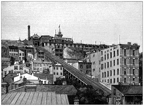 古董插图:辛辛那提倾斜的铁路图片下载