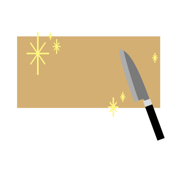 一个简单的例子，一个干净的砧板和刀图片下载