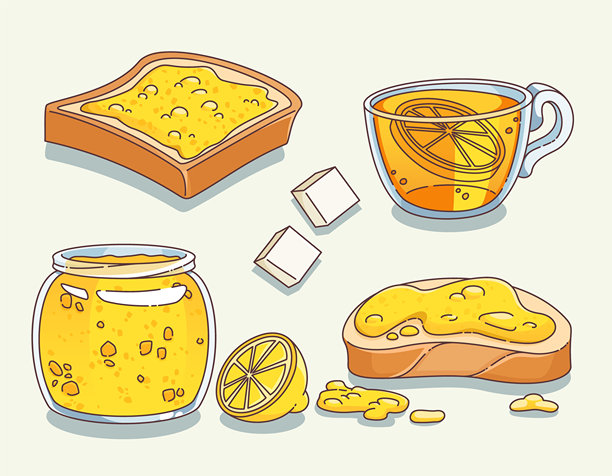 柠檬果酱集孤立的白色背景图片下载