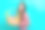 照片的梦幻可爱迷人的女士穿着粉红色的衬衫拿着桶与画彩蛋复活节假期看起来空的空间孤立的蓝色背景图片下载