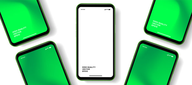 逼真的智能手机模型。手机矢量与孤立的白色背景。设备前视图。带有阴影的3D手机。逼真，高质量的智能手机模型的ui ux演示。图片下载