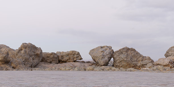 宽阔的场地，石头背景，开阔的空间，3D插图图片下载