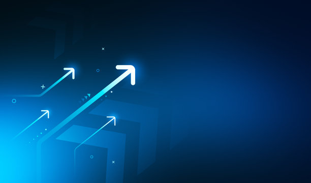 成长箭头标志商业成功平面设计插图概念网页横幅背景抽象方向图标符号市场趋势或增加资金向前目标启动演示。图片下载