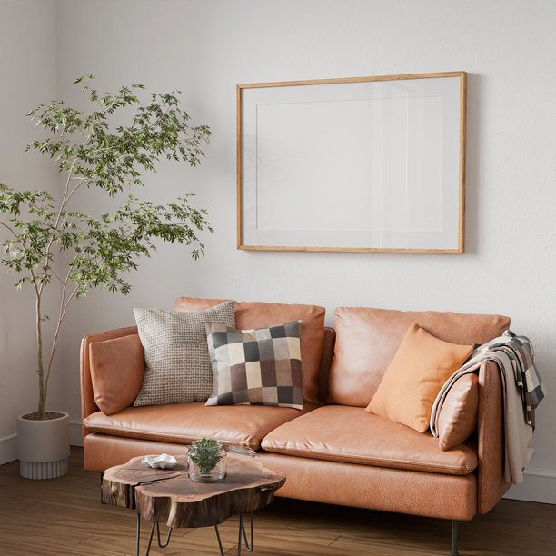 框架室内，模型框架，客厅，木海报空阳光反射，在家居设计，Homey室内设计元素舒适的模型，3d渲染图片下载