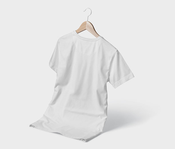 白色背景上的空白白色t恤，模拟，3d插图，3d渲染图片下载