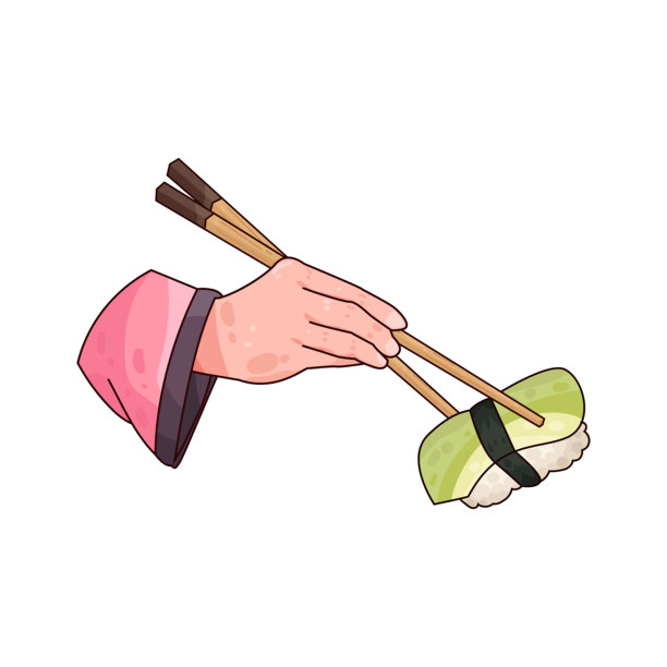 用筷子手握寿司图片下载