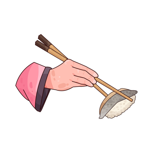 用筷子手握寿司图片下载