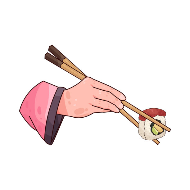 用筷子手握寿司图片下载