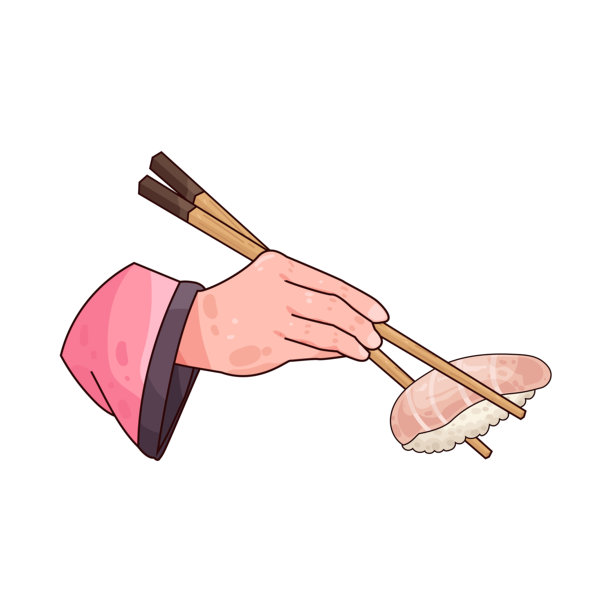 用筷子手握寿司图片下载