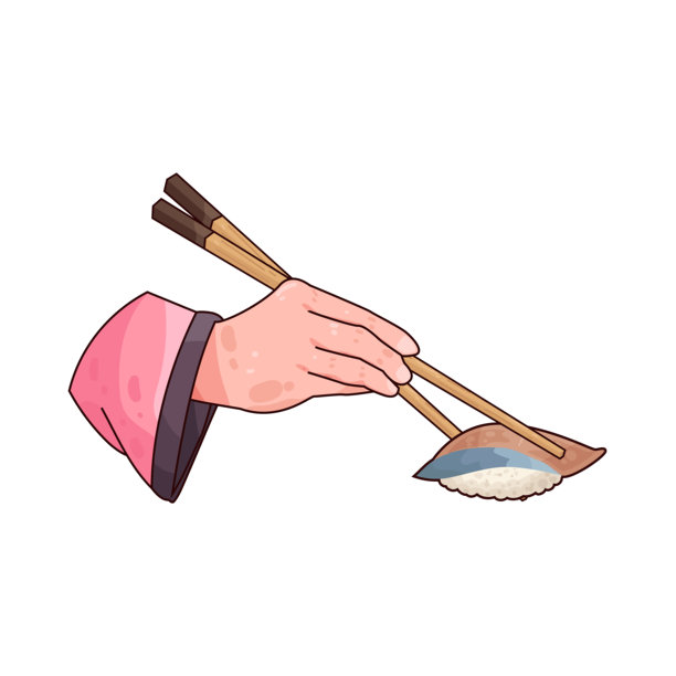 用筷子手握寿司图片下载