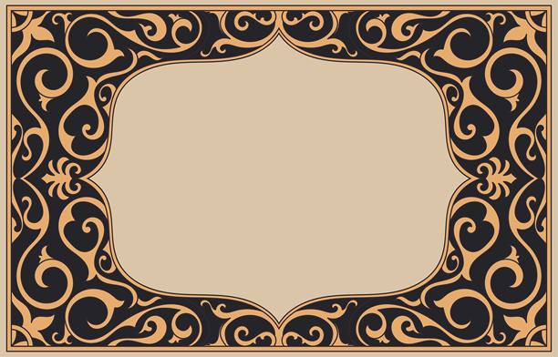 复古风格的金色和黑色框架，品牌装饰，复古窗户。图片下载