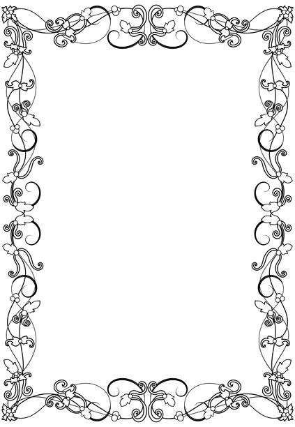 装饰黑色边框。A4格式。优雅的框架。附上名片、证书、文凭。图片下载