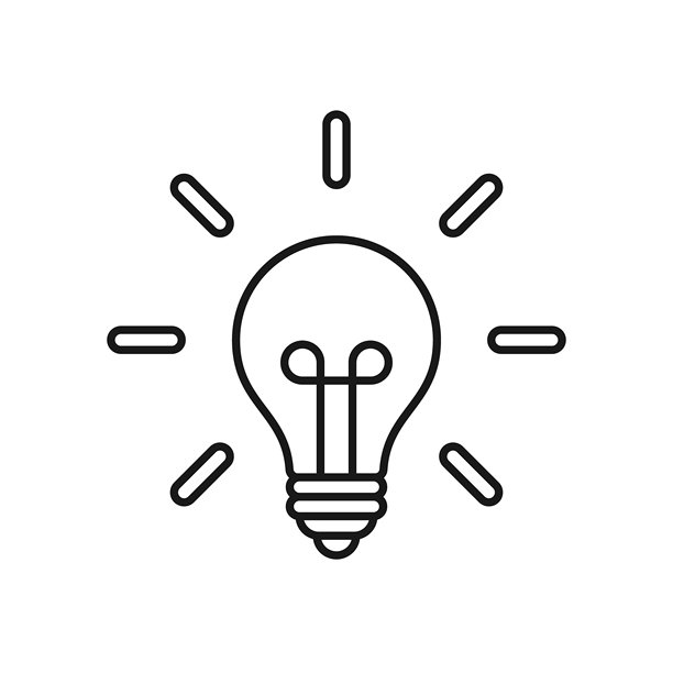 灯泡图标与射线从它发出图片下载