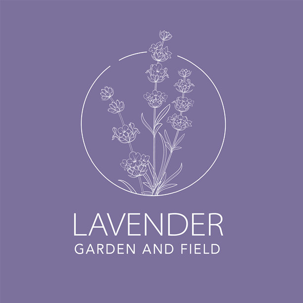 薰衣草花矢量标志。花卉设计标签图片下载