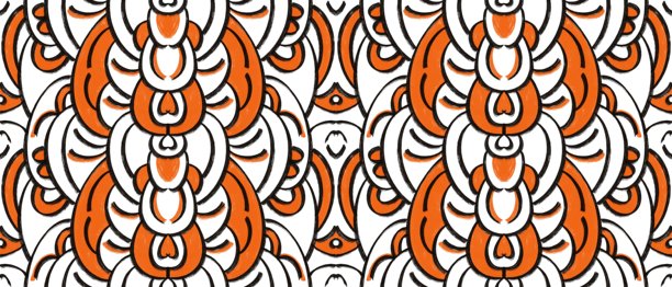 无缝抽象花卉图案。黑色，橙色，白色。插图。民族元素。点缀。画笔描边。用于纺织面料、包装纸、背景、壁纸、封面的设计。图片下载