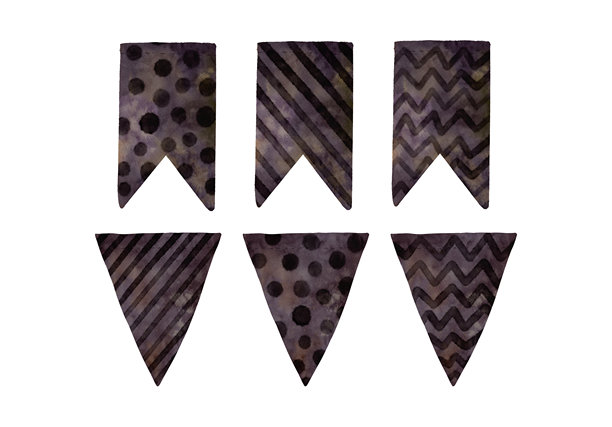 装饰横幅以波尔卡圆点和Chevrons创造了经典的黑色图片下载