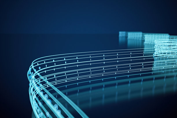 未来的背景与线和二进制代码图片下载