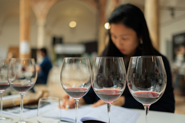 侍酒师女士正在品酒图片下载