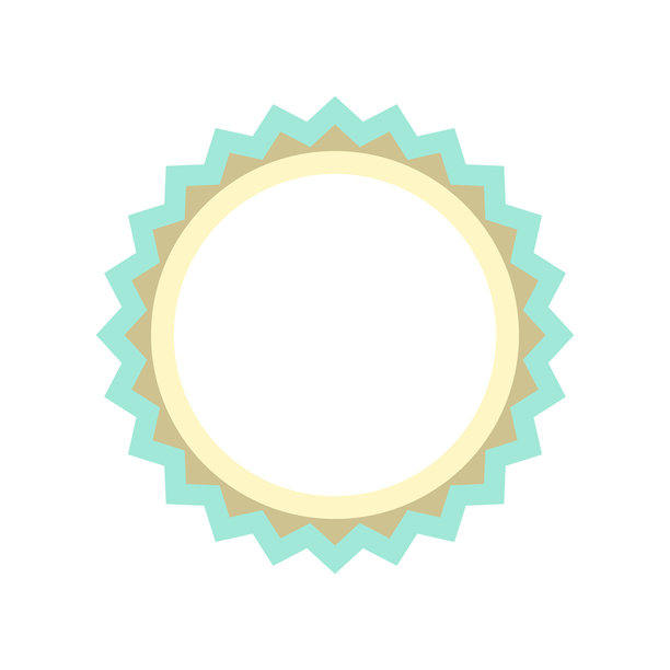 可爱的蓝色圆形标签孤立在一个白色的背景。图片下载