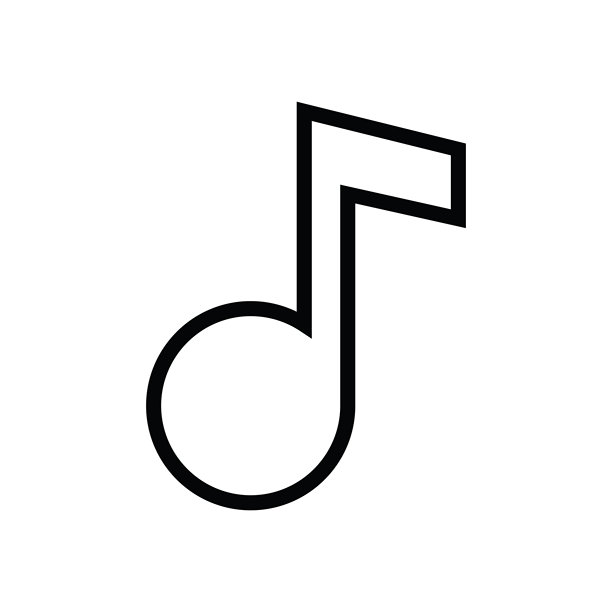音乐轮廓图标说明孤立矢量符号符号图片下载