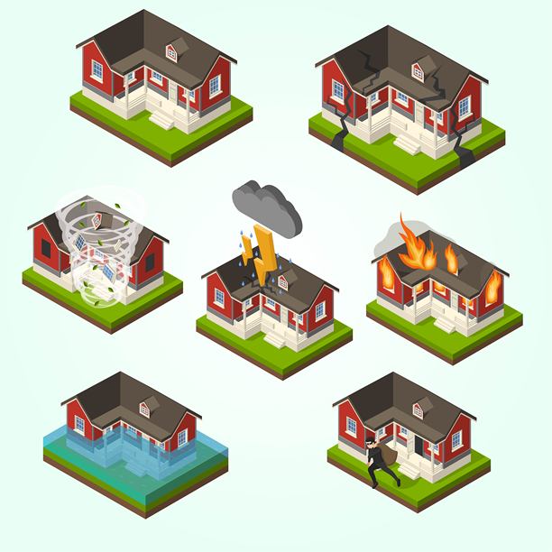 家庭保险等距套装图片下载