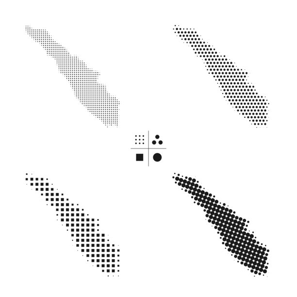 苏门答腊网点图- 4种不同的半色调风格图片下载