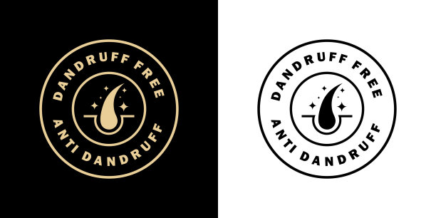 无头皮屑矢量标签洗发水或发油。图片下载