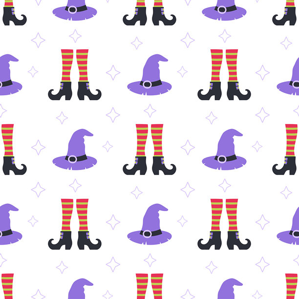 女巫的帽子和腿的图案图片下载