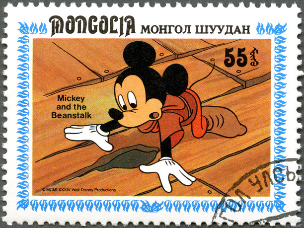 邮票蒙古1984华特迪士尼的米奇和豆茎图片下载