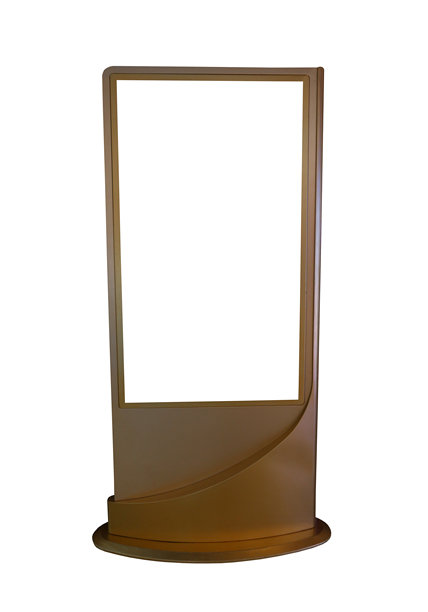 空白的广告标志或空白的广告牌摊位孤立在白色。图片下载