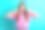 照片肖像可爱的少女女士拇指向上批准穿着时尚的粉红色服装孤立的青色背景图片下载