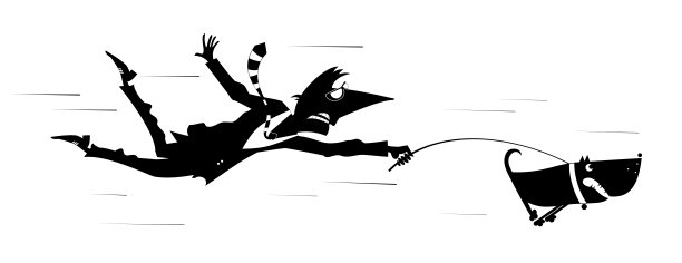 滑稽的人和不听话的狗图片下载