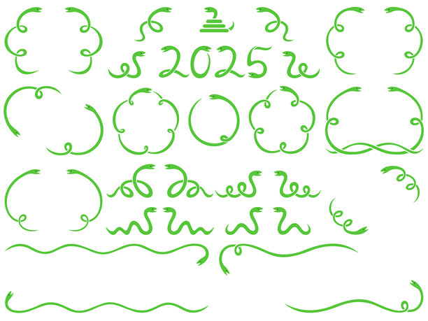 绿蛇框架和饰品集图片下载