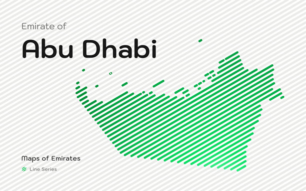 阿布扎比酋长国线形地图。阿联酋地图图片下载