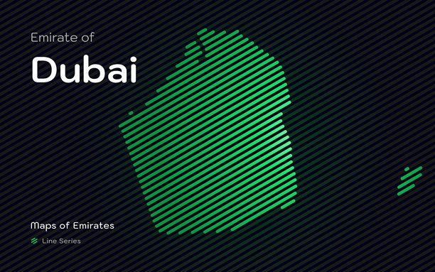 阿联酋迪拜抽象线条地图图片下载