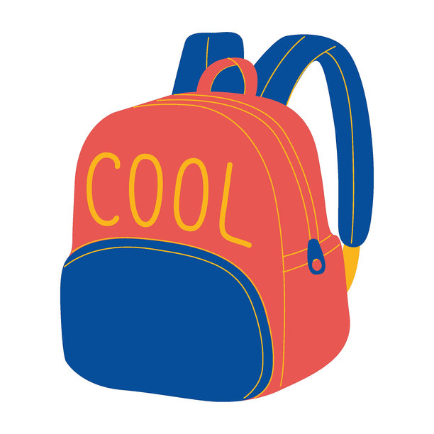 现代彩色背包带和口袋孤立的白色背景。旅行或远足包。图片下载