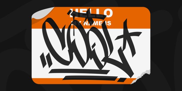 涂鸦风格贴纸你好，我的名字是一些街头艺术字母矢量插图图片下载