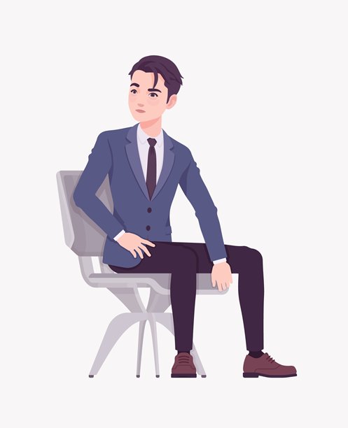 英俊悲伤的亚洲人，年轻的商人，野心勃勃的男人坐在椅子上图片下载