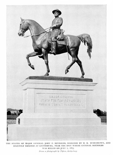 联邦将军约翰·雷诺兹雕像，葛底斯堡，宾夕法尼亚州，美国内战，19世纪美国历史图片下载