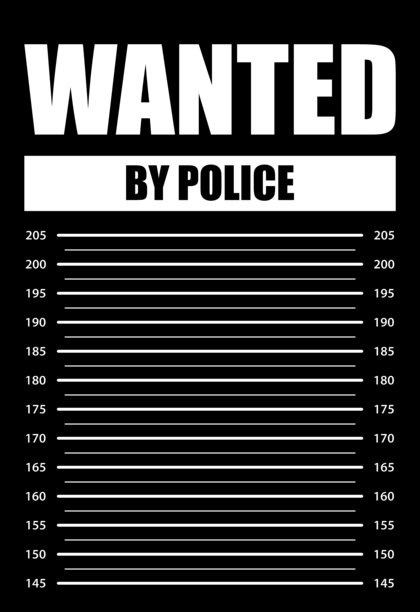 通缉犯或被警方逮捕，有厘米级的面部照片图片下载