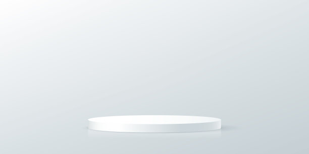灰色背景矢量3d与白色讲台。带有基座平台的3D抽象工作室。产品显示背景。矢量插图。图片下载