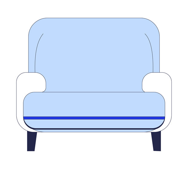 舒适的扶手椅宽2D卡通对象图片下载