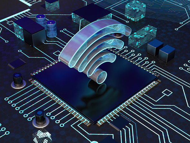 带有Wi-fi无线网络的处理器图片下载